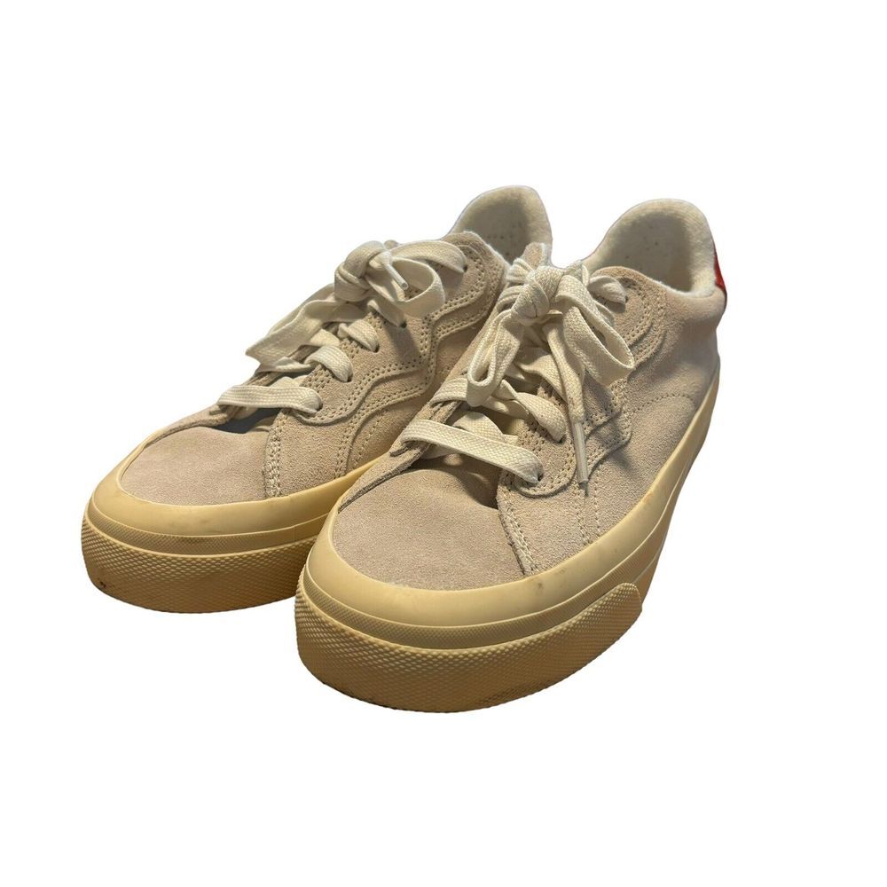 Brandblack Los Angeles Women's 7.5 Ivory Red Sneaker‎ Platform Suede